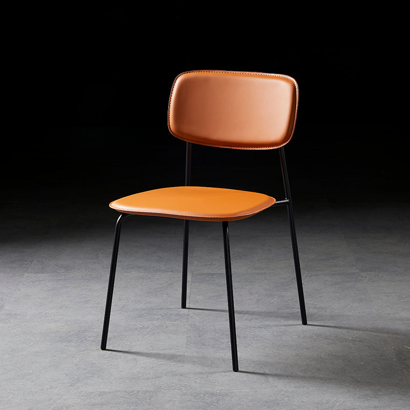 Contemporary Style Kitchen Metal Dining Chairs Dining Armless Side Chair Brown 1 Piece Clearhalo ' kitchen&dining_furn' 'Dining Chairs' 'Dining Tables & Seating' 'dining_chair' 'furn' 'furn_dining_chair' 'Furniture' 'furniture_dining_chair' 'Kitchen & Dining Furniture' 'kitchen' 4480617