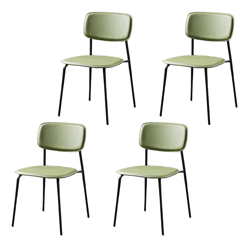 Contemporary Style Kitchen Metal Dining Chairs Dining Armless Side Chair Army Green 4 Piece Set Clearhalo ' kitchen&dining_furn' 'Dining Chairs' 'Dining Tables & Seating' 'dining_chair' 'furn' 'furn_dining_chair' 'Furniture' 'furniture_dining_chair' 'Kitchen & Dining Furniture' 'kitchen' 4480625