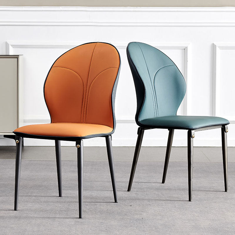 Contemporary Style Metal Dining Chairs Kitchen Wingback Armless Side Chairs Clearhalo ' kitchen&dining_furn' 'Dining Chairs' 'Dining Tables & Seating' 'dining_chair' 'furn' 'furn_dining_chair' 'Furniture' 'furniture_dining_chair' 'Kitchen & Dining Furniture' 'kitchen' 4480632