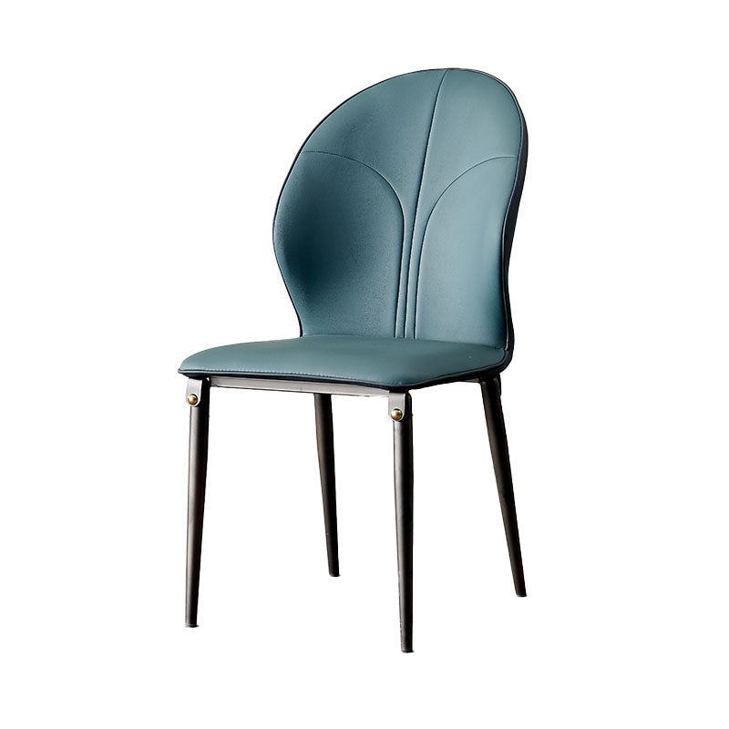 Contemporary Style Metal Dining Chairs Kitchen Wingback Armless Side Chairs Blackish Green 1 Piece Clearhalo ' kitchen&dining_furn' 'Dining Chairs' 'Dining Tables & Seating' 'dining_chair' 'furn' 'furn_dining_chair' 'Furniture' 'furniture_dining_chair' 'Kitchen & Dining Furniture' 'kitchen' 4480633