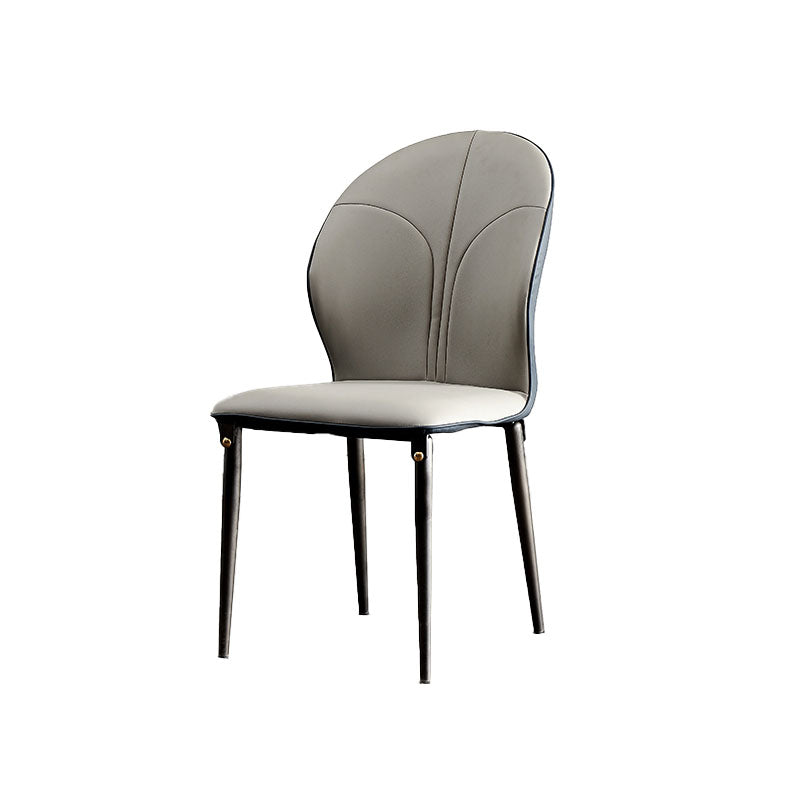 Contemporary Style Metal Dining Chairs Kitchen Wingback Armless Side Chairs Grey 1 Piece Clearhalo ' kitchen&dining_furn' 'Dining Chairs' 'Dining Tables & Seating' 'dining_chair' 'furn' 'furn_dining_chair' 'Furniture' 'furniture_dining_chair' 'Kitchen & Dining Furniture' 'kitchen' 4480639
