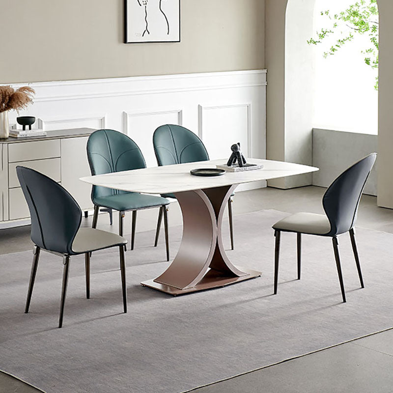 Contemporary Style Metal Dining Chairs Kitchen Wingback Armless Side Chairs Clearhalo ' kitchen&dining_furn' 'Dining Chairs' 'Dining Tables & Seating' 'dining_chair' 'furn' 'furn_dining_chair' 'Furniture' 'furniture_dining_chair' 'Kitchen & Dining Furniture' 'kitchen' 4480644