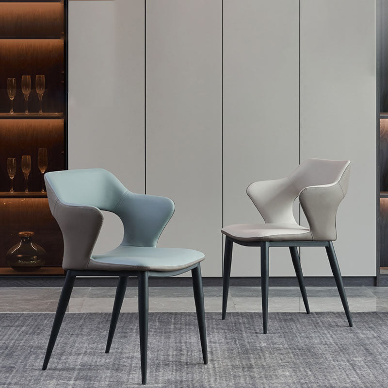 Contemporary Style Metal Dining Chairs Kitchen Open Back Arm Side Chairs Clearhalo ' kitchen&dining_furn' 'Dining Chairs' 'Dining Tables & Seating' 'dining_chair' 'furn' 'furn_dining_chair' 'Furniture' 'furniture_dining_chair' 'Kitchen & Dining Furniture' 'kitchen' 4480651