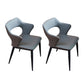 Contemporary Style Metal Dining Chairs Kitchen Open Back Arm Side Chairs Gray Blue 2 Piece Set Clearhalo ' kitchen&dining_furn' 'Dining Chairs' 'Dining Tables & Seating' 'dining_chair' 'furn' 'furn_dining_chair' 'Furniture' 'furniture_dining_chair' 'Kitchen & Dining Furniture' 'kitchen' 4480654