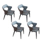 Contemporary Style Metal Dining Chairs Kitchen Open Back Arm Side Chairs Gray Blue 4 Piece Set Clearhalo ' kitchen&dining_furn' 'Dining Chairs' 'Dining Tables & Seating' 'dining_chair' 'furn' 'furn_dining_chair' 'Furniture' 'furniture_dining_chair' 'Kitchen & Dining Furniture' 'kitchen' 4480656