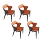 Contemporary Style Metal Dining Chairs Kitchen Open Back Arm Side Chairs Orange 4 Piece Set Clearhalo ' kitchen&dining_furn' 'Dining Chairs' 'Dining Tables & Seating' 'dining_chair' 'furn' 'furn_dining_chair' 'Furniture' 'furniture_dining_chair' 'Kitchen & Dining Furniture' 'kitchen' 4480662