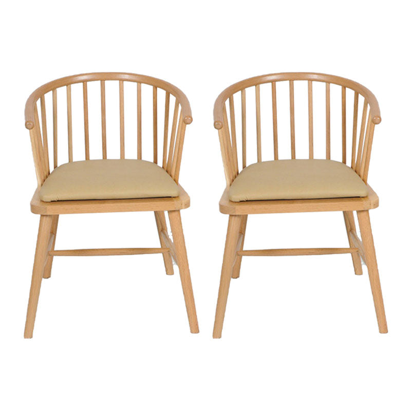 Contemporary Wood Arm Chair Natural Windsor Back Dining Chair for Kitchen Camel 2 Piece Set Clearhalo ' kitchen&dining_furn' 'Dining Chairs' 'Dining Tables & Seating' 'dining_chair' 'furn' 'furn_dining_chair' 'Furniture' 'furniture_dining_chair' 'Kitchen & Dining Furniture' 'kitchen' 4480682