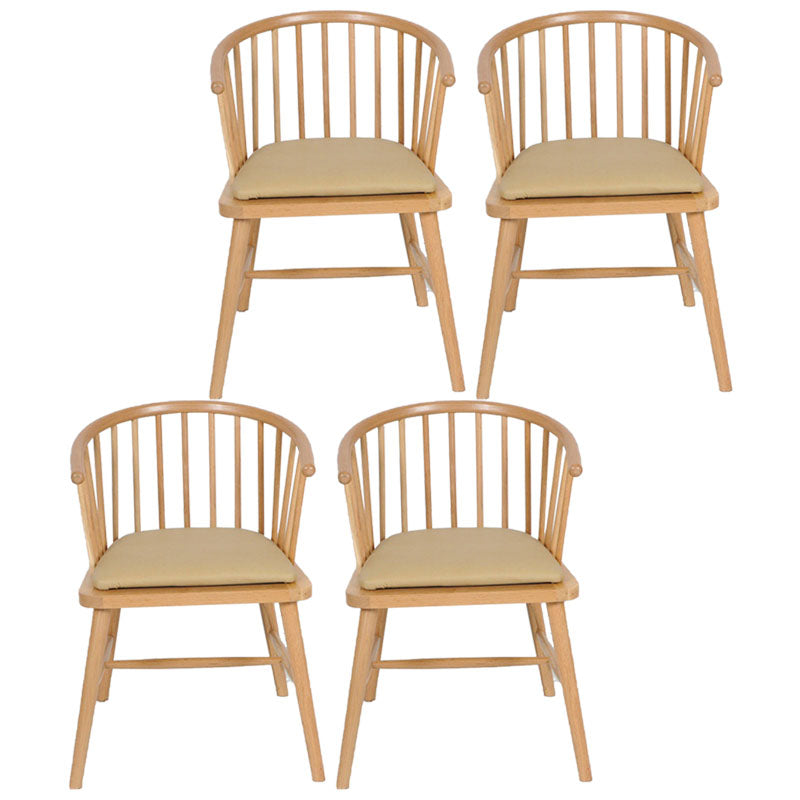 Contemporary Wood Arm Chair Natural Windsor Back Dining Chair for Kitchen Camel 4 Piece Set Clearhalo ' kitchen&dining_furn' 'Dining Chairs' 'Dining Tables & Seating' 'dining_chair' 'furn' 'furn_dining_chair' 'Furniture' 'furniture_dining_chair' 'Kitchen & Dining Furniture' 'kitchen' 4480684