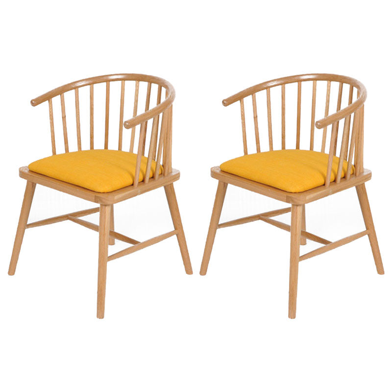 Contemporary Wood Arm Chair Natural Windsor Back Dining Chair for Kitchen Yellow 2 Piece Set Clearhalo ' kitchen&dining_furn' 'Dining Chairs' 'Dining Tables & Seating' 'dining_chair' 'furn' 'furn_dining_chair' 'Furniture' 'furniture_dining_chair' 'Kitchen & Dining Furniture' 'kitchen' 4480695