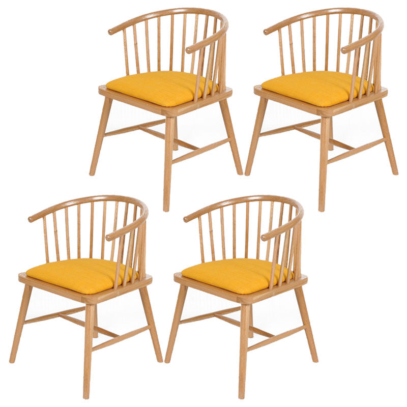 Contemporary Wood Arm Chair Natural Windsor Back Dining Chair for Kitchen Yellow 4 Piece Set Clearhalo ' kitchen&dining_furn' 'Dining Chairs' 'Dining Tables & Seating' 'dining_chair' 'furn' 'furn_dining_chair' 'Furniture' 'furniture_dining_chair' 'Kitchen & Dining Furniture' 'kitchen' 4480696