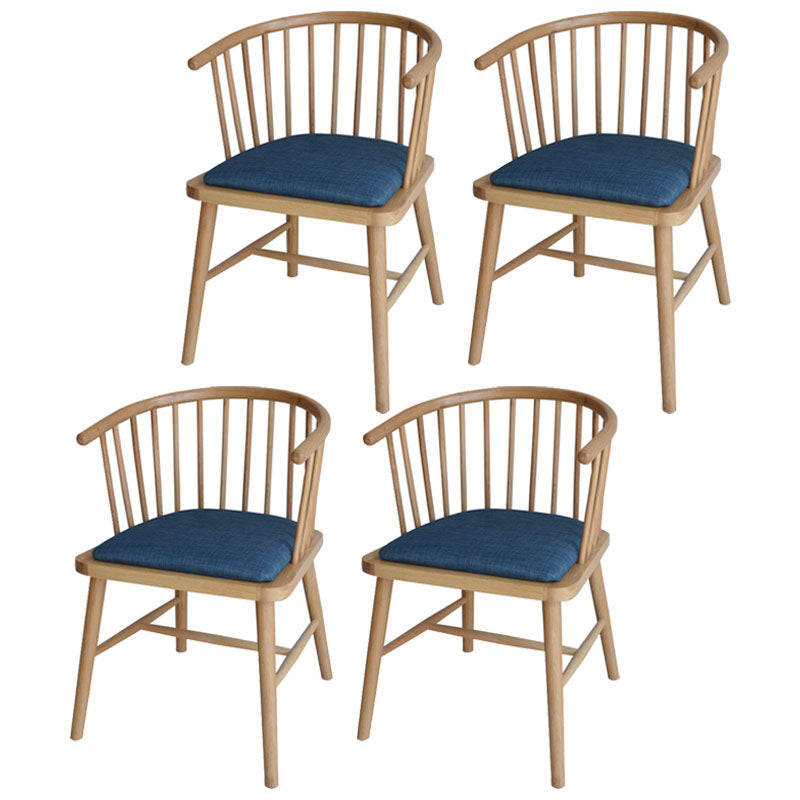 Contemporary Wood Arm Chair Natural Windsor Back Dining Chair for Kitchen Blue 4 Piece Set Clearhalo ' kitchen&dining_furn' 'Dining Chairs' 'Dining Tables & Seating' 'dining_chair' 'furn' 'furn_dining_chair' 'Furniture' 'furniture_dining_chair' 'Kitchen & Dining Furniture' 'kitchen' 4480699