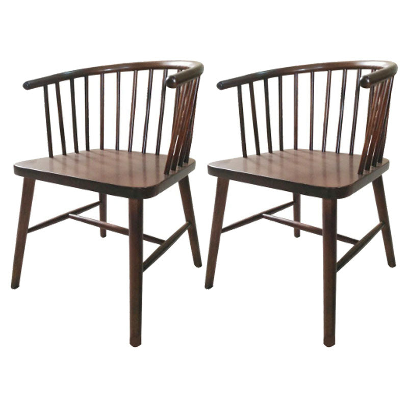 Contemporary Wood Arm Chair Natural Windsor Back Dining Chair for Kitchen Walnut 2 Piece Set Clearhalo ' kitchen&dining_furn' 'Dining Chairs' 'Dining Tables & Seating' 'dining_chair' 'furn' 'furn_dining_chair' 'Furniture' 'furniture_dining_chair' 'Kitchen & Dining Furniture' 'kitchen' 4480701