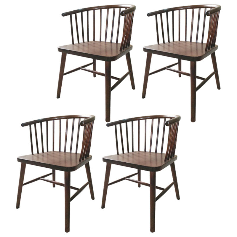 Contemporary Wood Arm Chair Natural Windsor Back Dining Chair for Kitchen Walnut 4 Piece Set Clearhalo ' kitchen&dining_furn' 'Dining Chairs' 'Dining Tables & Seating' 'dining_chair' 'furn' 'furn_dining_chair' 'Furniture' 'furniture_dining_chair' 'Kitchen & Dining Furniture' 'kitchen' 4480702