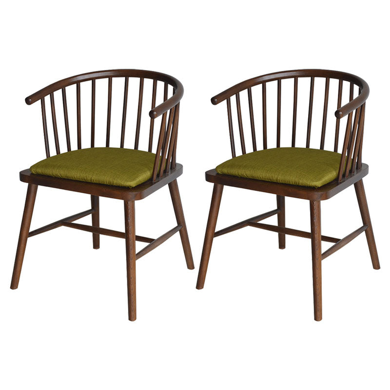 Contemporary Wood Arm Chair Natural Windsor Back Dining Chair for Kitchen Olive Green 2 Piece Set Clearhalo ' kitchen&dining_furn' 'Dining Chairs' 'Dining Tables & Seating' 'dining_chair' 'furn' 'furn_dining_chair' 'Furniture' 'furniture_dining_chair' 'Kitchen & Dining Furniture' 'kitchen' 4480707