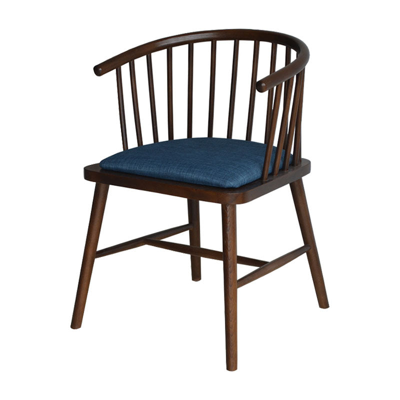 Contemporary Wood Arm Chair Natural Windsor Back Dining Chair for Kitchen Dark Blue 1 Piece Clearhalo ' kitchen&dining_furn' 'Dining Chairs' 'Dining Tables & Seating' 'dining_chair' 'furn' 'furn_dining_chair' 'Furniture' 'furniture_dining_chair' 'Kitchen & Dining Furniture' 'kitchen' 4480718