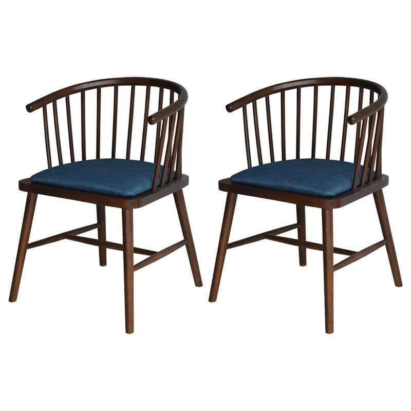 Contemporary Wood Arm Chair Natural Windsor Back Dining Chair for Kitchen Dark Blue 2 Piece Set Clearhalo ' kitchen&dining_furn' 'Dining Chairs' 'Dining Tables & Seating' 'dining_chair' 'furn' 'furn_dining_chair' 'Furniture' 'furniture_dining_chair' 'Kitchen & Dining Furniture' 'kitchen' 4480719