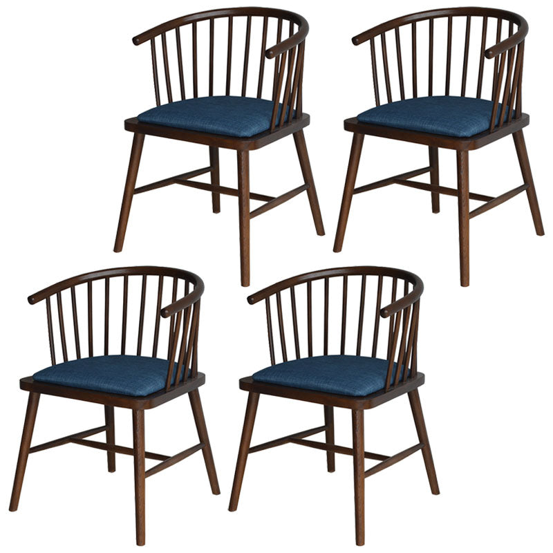 Contemporary Wood Arm Chair Natural Windsor Back Dining Chair for Kitchen Dark Blue 4 Piece Set Clearhalo ' kitchen&dining_furn' 'Dining Chairs' 'Dining Tables & Seating' 'dining_chair' 'furn' 'furn_dining_chair' 'Furniture' 'furniture_dining_chair' 'Kitchen & Dining Furniture' 'kitchen' 4480720