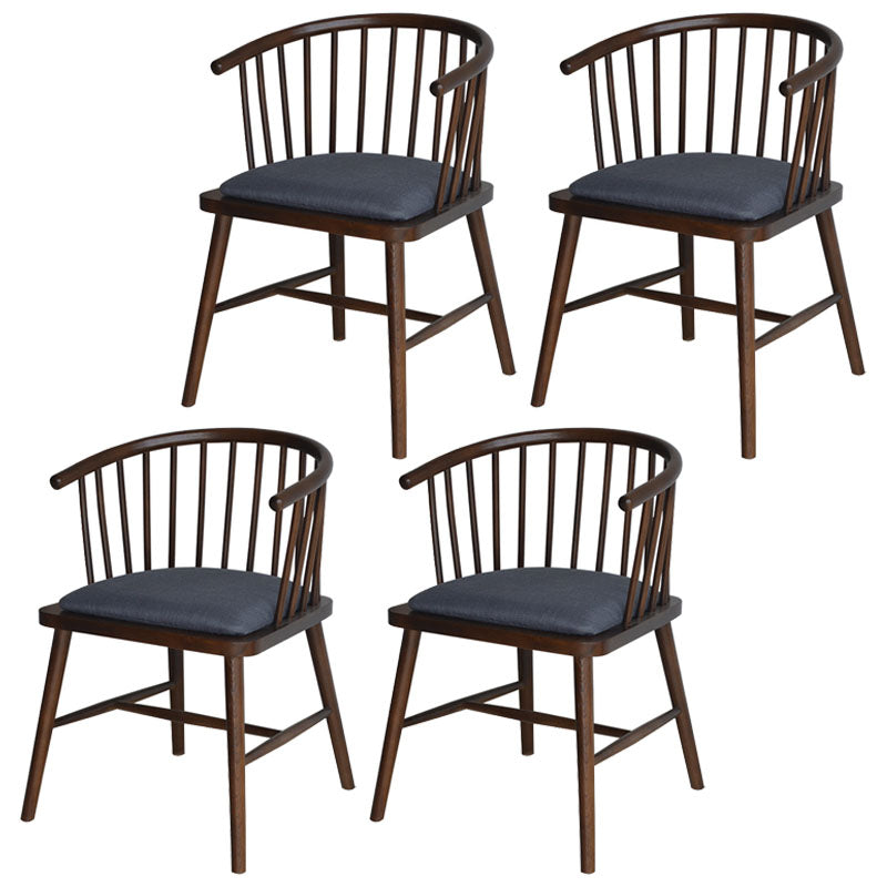 Contemporary Wood Arm Chair Natural Windsor Back Dining Chair for Kitchen Dark Gray 4 Piece Set Clearhalo ' kitchen&dining_furn' 'Dining Chairs' 'Dining Tables & Seating' 'dining_chair' 'furn' 'furn_dining_chair' 'Furniture' 'furniture_dining_chair' 'Kitchen & Dining Furniture' 'kitchen' 4480723