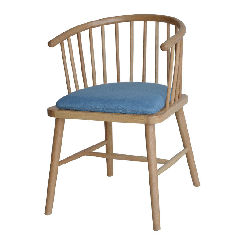 Contemporary Wood Arm Chair Natural Windsor Back Dining Chair for Kitchen Water Blue 1 Piece Clearhalo ' kitchen&dining_furn' 'Dining Chairs' 'Dining Tables & Seating' 'dining_chair' 'furn' 'furn_dining_chair' 'Furniture' 'furniture_dining_chair' 'Kitchen & Dining Furniture' 'kitchen' 4480730