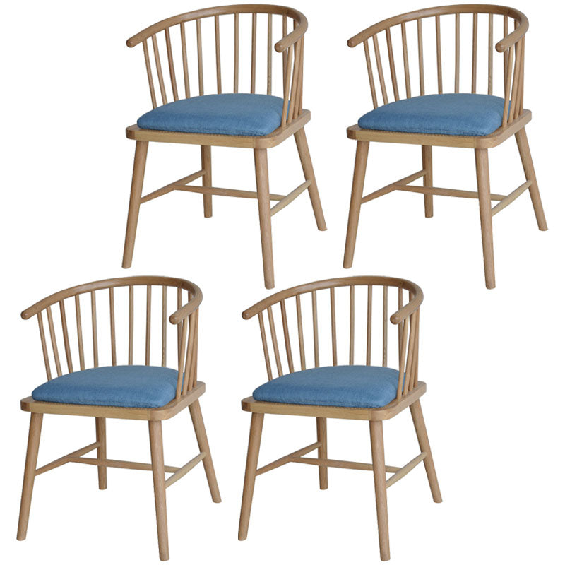 Contemporary Wood Arm Chair Natural Windsor Back Dining Chair for Kitchen Water Blue 4 Piece Set Clearhalo ' kitchen&dining_furn' 'Dining Chairs' 'Dining Tables & Seating' 'dining_chair' 'furn' 'furn_dining_chair' 'Furniture' 'furniture_dining_chair' 'Kitchen & Dining Furniture' 'kitchen' 4480732