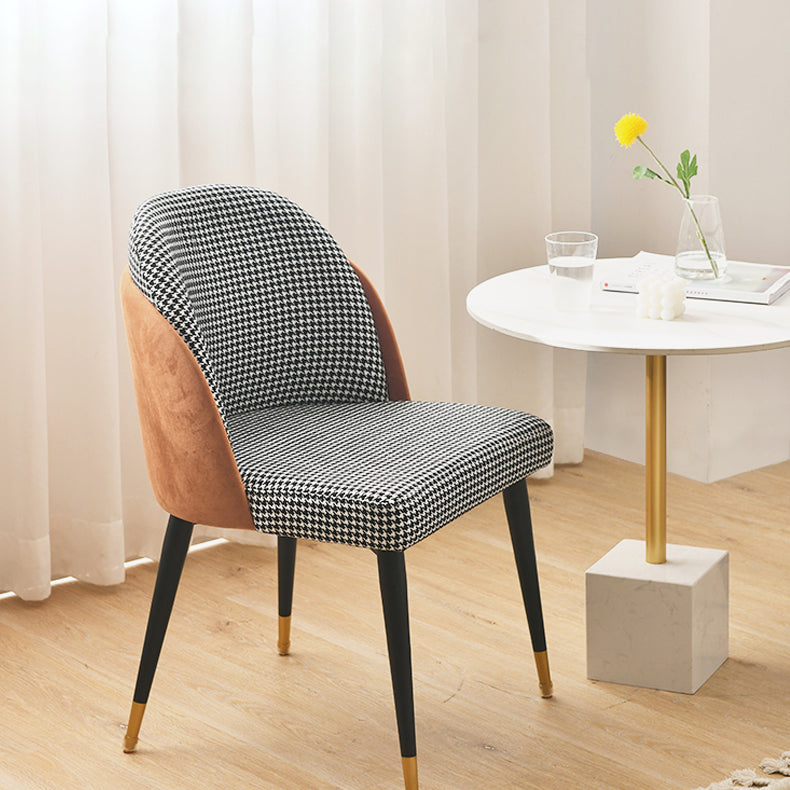 Scandinavian Style Upholstered Armless Dining Chairs Solid Back Dining Side Chair Clearhalo ' kitchen&dining_furn' 'Dining Chairs' 'Dining Tables & Seating' 'dining_chair' 'furn' 'furn_dining_chair' 'Furniture' 'furniture_dining_chair' 'Kitchen & Dining Furniture' 'kitchen' 4480734