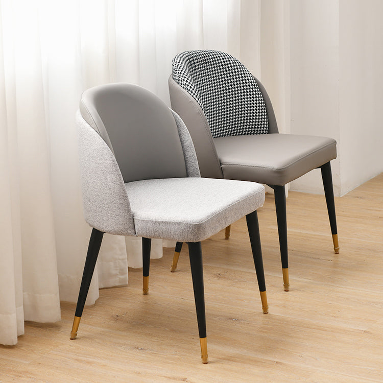 Scandinavian Style Upholstered Armless Dining Chairs Solid Back Dining Side Chair Clearhalo ' kitchen&dining_furn' 'Dining Chairs' 'Dining Tables & Seating' 'dining_chair' 'furn' 'furn_dining_chair' 'Furniture' 'furniture_dining_chair' 'Kitchen & Dining Furniture' 'kitchen' 4480736