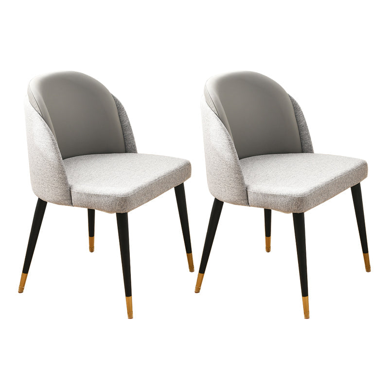 Scandinavian Style Upholstered Armless Dining Chairs Solid Back Dining Side Chair Grey 2 Piece Set Clearhalo ' kitchen&dining_furn' 'Dining Chairs' 'Dining Tables & Seating' 'dining_chair' 'furn' 'furn_dining_chair' 'Furniture' 'furniture_dining_chair' 'Kitchen & Dining Furniture' 'kitchen' 4480737