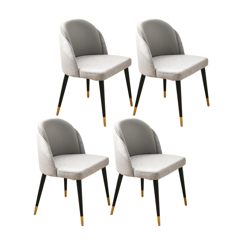 Scandinavian Style Upholstered Armless Dining Chairs Solid Back Dining Side Chair Grey 4 Piece Set Clearhalo ' kitchen&dining_furn' 'Dining Chairs' 'Dining Tables & Seating' 'dining_chair' 'furn' 'furn_dining_chair' 'Furniture' 'furniture_dining_chair' 'Kitchen & Dining Furniture' 'kitchen' 4480738
