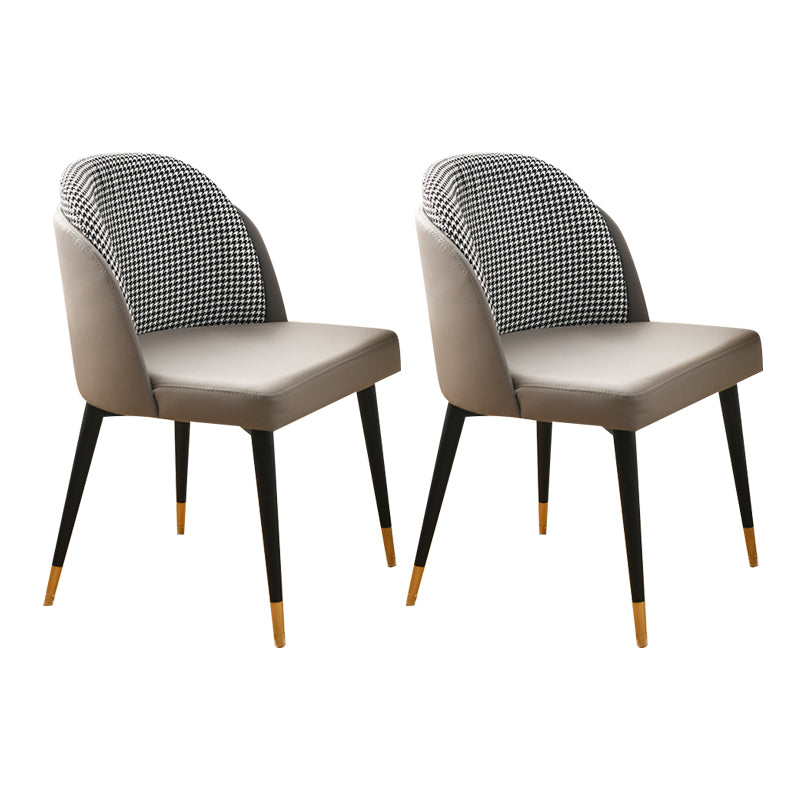 Scandinavian Style Upholstered Armless Dining Chairs Solid Back Dining Side Chair Light Gray 2 Piece Set Clearhalo ' kitchen&dining_furn' 'Dining Chairs' 'Dining Tables & Seating' 'dining_chair' 'furn' 'furn_dining_chair' 'Furniture' 'furniture_dining_chair' 'Kitchen & Dining Furniture' 'kitchen' 4480743