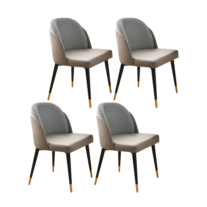 Scandinavian Style Upholstered Armless Dining Chairs Solid Back Dining Side Chair Light Gray 4 Piece Set Clearhalo ' kitchen&dining_furn' 'Dining Chairs' 'Dining Tables & Seating' 'dining_chair' 'furn' 'furn_dining_chair' 'Furniture' 'furniture_dining_chair' 'Kitchen & Dining Furniture' 'kitchen' 4480744