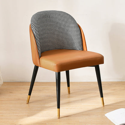 Scandinavian Style Upholstered Armless Dining Chairs Solid Back Dining Side Chair Brown 1 Piece Clearhalo ' kitchen&dining_furn' 'Dining Chairs' 'Dining Tables & Seating' 'dining_chair' 'furn' 'furn_dining_chair' 'Furniture' 'furniture_dining_chair' 'Kitchen & Dining Furniture' 'kitchen' 4480746