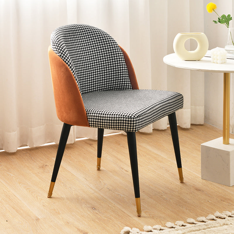 Scandinavian Style Upholstered Armless Dining Chairs Solid Back Dining Side Chair Black White 1 Piece Clearhalo ' kitchen&dining_furn' 'Dining Chairs' 'Dining Tables & Seating' 'dining_chair' 'furn' 'furn_dining_chair' 'Furniture' 'furniture_dining_chair' 'Kitchen & Dining Furniture' 'kitchen' 4480752