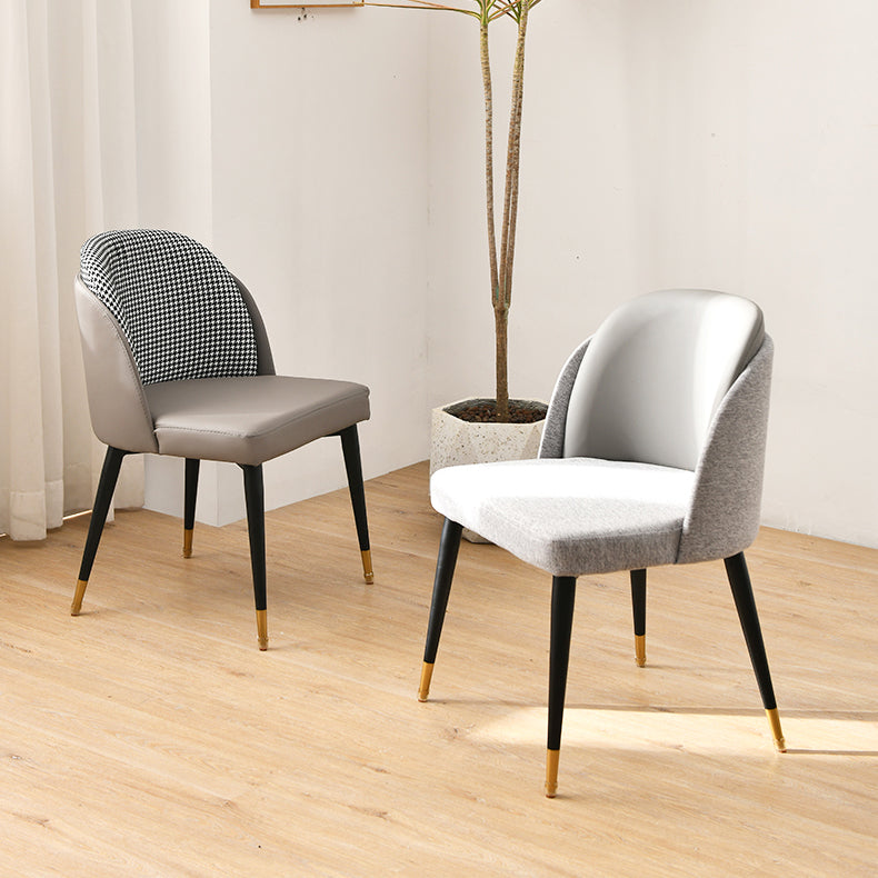 Scandinavian Style Upholstered Armless Dining Chairs Solid Back Dining Side Chair Clearhalo ' kitchen&dining_furn' 'Dining Chairs' 'Dining Tables & Seating' 'dining_chair' 'furn' 'furn_dining_chair' 'Furniture' 'furniture_dining_chair' 'Kitchen & Dining Furniture' 'kitchen' 4480753