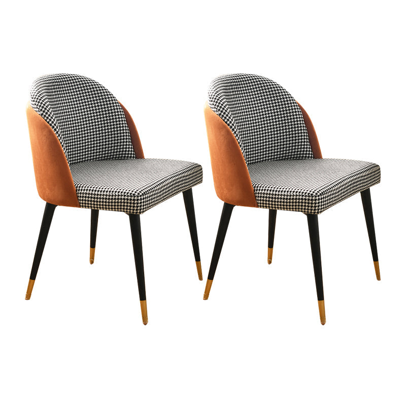 Scandinavian Style Upholstered Armless Dining Chairs Solid Back Dining Side Chair Black White 2 Piece Set Clearhalo ' kitchen&dining_furn' 'Dining Chairs' 'Dining Tables & Seating' 'dining_chair' 'furn' 'furn_dining_chair' 'Furniture' 'furniture_dining_chair' 'Kitchen & Dining Furniture' 'kitchen' 4480754