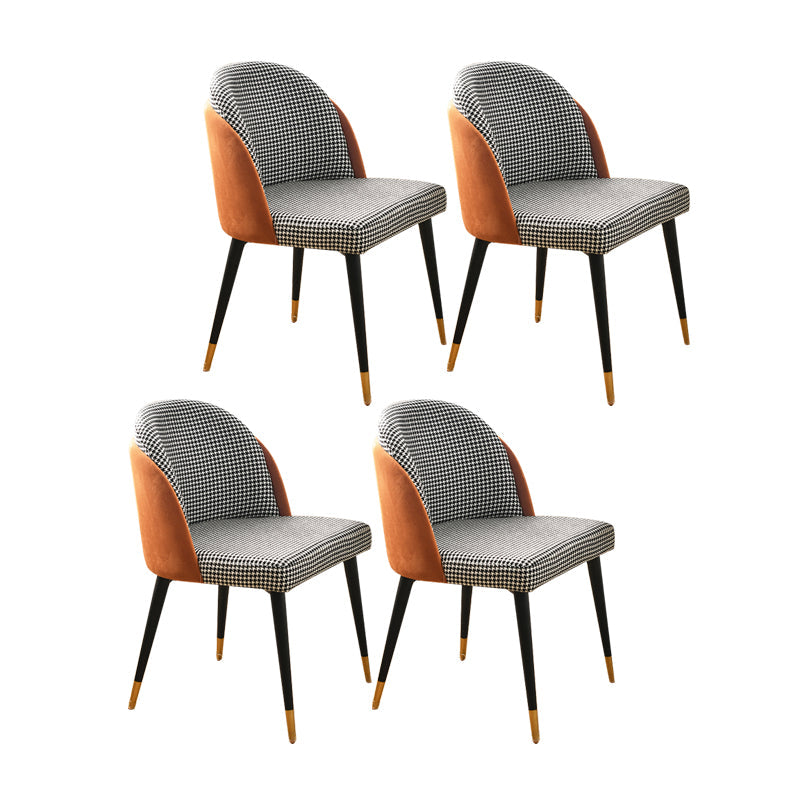 Scandinavian Style Upholstered Armless Dining Chairs Solid Back Dining Side Chair Black White 4 Piece Set Clearhalo ' kitchen&dining_furn' 'Dining Chairs' 'Dining Tables & Seating' 'dining_chair' 'furn' 'furn_dining_chair' 'Furniture' 'furniture_dining_chair' 'Kitchen & Dining Furniture' 'kitchen' 4480756