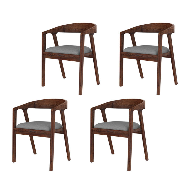 Traditional Style Dining Chair Kitchen Arm Dining Chair with Wooden Legs Walnut 4 Piece Set Clearhalo ' kitchen&dining_furn' 'Dining Chairs' 'Dining Tables & Seating' 'dining_chair' 'furn' 'furn_dining_chair' 'Furniture' 'furniture_dining_chair' 'Kitchen & Dining Furniture' 'kitchen' 4480762
