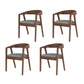 Traditional Style Dining Chair Kitchen Arm Dining Chair with Wooden Legs Dark Brown 4 Piece Set Clearhalo ' kitchen&dining_furn' 'Dining Chairs' 'Dining Tables & Seating' 'dining_chair' 'furn' 'furn_dining_chair' 'Furniture' 'furniture_dining_chair' 'Kitchen & Dining Furniture' 'kitchen' 4480769
