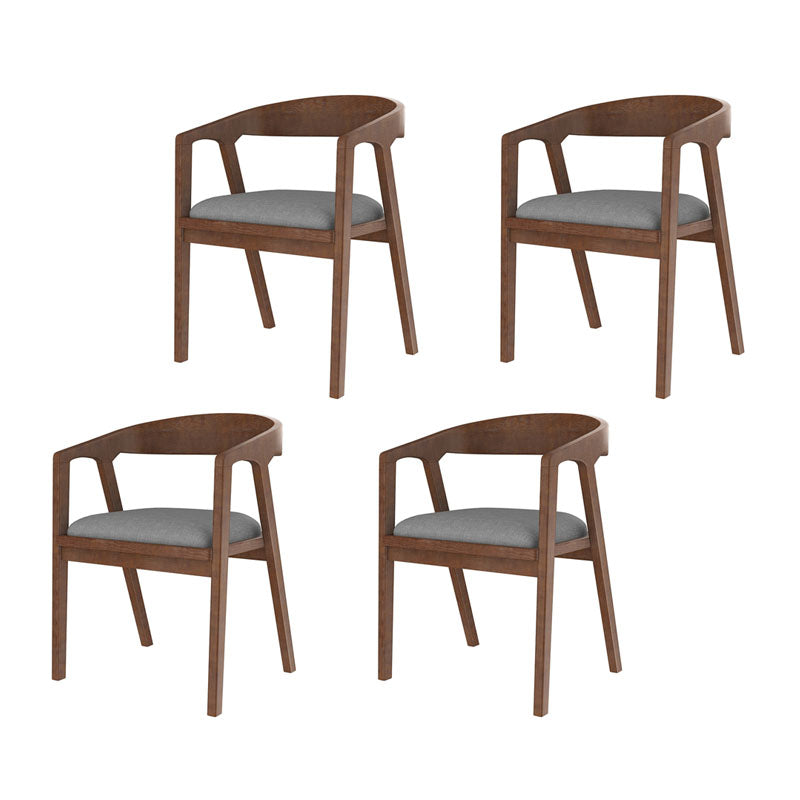 Traditional Style Dining Chair Kitchen Arm Dining Chair with Wooden Legs Dark Brown 4 Piece Set Clearhalo ' kitchen&dining_furn' 'Dining Chairs' 'Dining Tables & Seating' 'dining_chair' 'furn' 'furn_dining_chair' 'Furniture' 'furniture_dining_chair' 'Kitchen & Dining Furniture' 'kitchen' 4480769