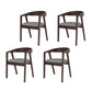 Traditional Style Dining Chair Kitchen Arm Dining Chair with Wooden Legs Dark Coffee 4 Piece Set Clearhalo ' kitchen&dining_furn' 'Dining Chairs' 'Dining Tables & Seating' 'dining_chair' 'furn' 'furn_dining_chair' 'Furniture' 'furniture_dining_chair' 'Kitchen & Dining Furniture' 'kitchen' 4480783
