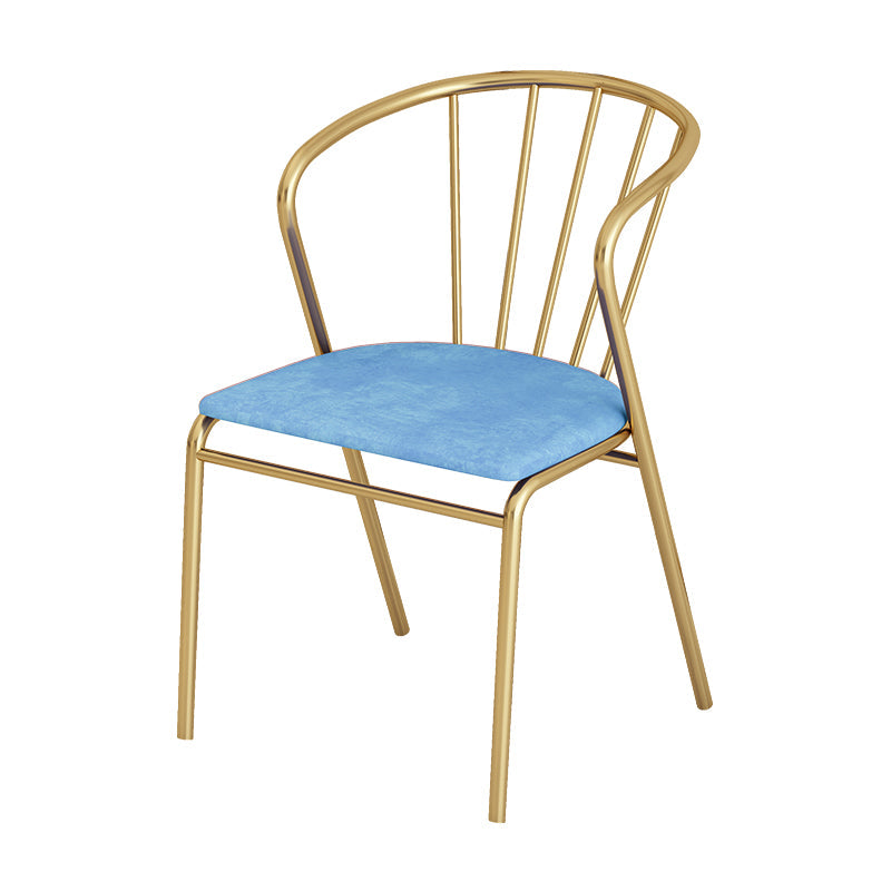Scandinavian Style Windsor Back Side Chairs Upholstered Armless Dining Chairs Sky Blue 1 Piece Clearhalo ' kitchen&dining_furn' 'Dining Chairs' 'Dining Tables & Seating' 'dining_chair' 'furn' 'furn_dining_chair' 'Furniture' 'furniture_dining_chair' 'Kitchen & Dining Furniture' 'kitchen' 4480786