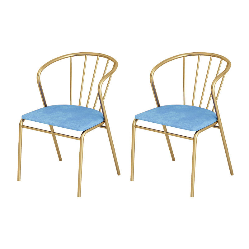 Scandinavian Style Windsor Back Side Chairs Upholstered Armless Dining Chairs Sky Blue 2 Piece Set Clearhalo ' kitchen&dining_furn' 'Dining Chairs' 'Dining Tables & Seating' 'dining_chair' 'furn' 'furn_dining_chair' 'Furniture' 'furniture_dining_chair' 'Kitchen & Dining Furniture' 'kitchen' 4480788