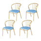 Scandinavian Style Windsor Back Side Chairs Upholstered Armless Dining Chairs Sky Blue 4 Piece Set Clearhalo ' kitchen&dining_furn' 'Dining Chairs' 'Dining Tables & Seating' 'dining_chair' 'furn' 'furn_dining_chair' 'Furniture' 'furniture_dining_chair' 'Kitchen & Dining Furniture' 'kitchen' 4480789