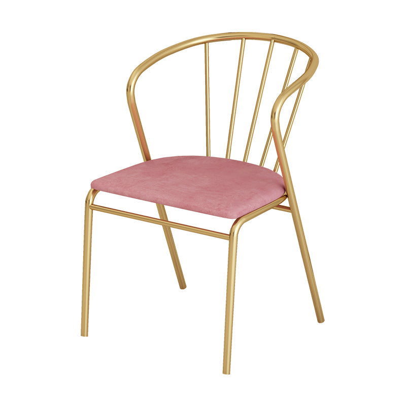Scandinavian Style Windsor Back Side Chairs Upholstered Armless Dining Chairs Pink 1 Piece Clearhalo ' kitchen&dining_furn' 'Dining Chairs' 'Dining Tables & Seating' 'dining_chair' 'furn' 'furn_dining_chair' 'Furniture' 'furniture_dining_chair' 'Kitchen & Dining Furniture' 'kitchen' 4480798