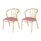 Scandinavian Style Windsor Back Side Chairs Upholstered Armless Dining Chairs Pink 2 Piece Set Clearhalo ' kitchen&dining_furn' 'Dining Chairs' 'Dining Tables & Seating' 'dining_chair' 'furn' 'furn_dining_chair' 'Furniture' 'furniture_dining_chair' 'Kitchen & Dining Furniture' 'kitchen' 4480800