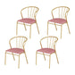 Scandinavian Style Windsor Back Side Chairs Upholstered Armless Dining Chairs Pink 4 Piece Set Clearhalo ' kitchen&dining_furn' 'Dining Chairs' 'Dining Tables & Seating' 'dining_chair' 'furn' 'furn_dining_chair' 'Furniture' 'furniture_dining_chair' 'Kitchen & Dining Furniture' 'kitchen' 4480802