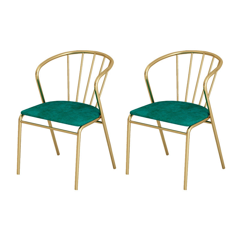 Scandinavian Style Windsor Back Side Chairs Upholstered Armless Dining Chairs Blackish Green 2 Piece Set Clearhalo ' kitchen&dining_furn' 'Dining Chairs' 'Dining Tables & Seating' 'dining_chair' 'furn' 'furn_dining_chair' 'Furniture' 'furniture_dining_chair' 'Kitchen & Dining Furniture' 'kitchen' 4480804
