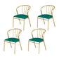 Scandinavian Style Windsor Back Side Chairs Upholstered Armless Dining Chairs Blackish Green 4 Piece Set Clearhalo ' kitchen&dining_furn' 'Dining Chairs' 'Dining Tables & Seating' 'dining_chair' 'furn' 'furn_dining_chair' 'Furniture' 'furniture_dining_chair' 'Kitchen & Dining Furniture' 'kitchen' 4480805