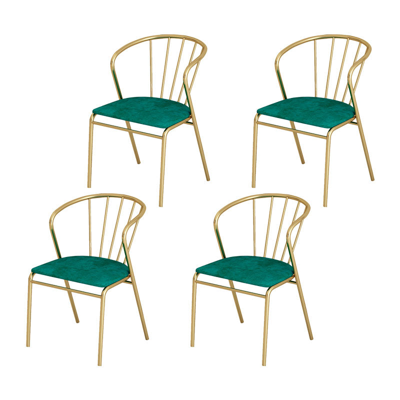 Scandinavian Style Windsor Back Side Chairs Upholstered Armless Dining Chairs Blackish Green 4 Piece Set Clearhalo ' kitchen&dining_furn' 'Dining Chairs' 'Dining Tables & Seating' 'dining_chair' 'furn' 'furn_dining_chair' 'Furniture' 'furniture_dining_chair' 'Kitchen & Dining Furniture' 'kitchen' 4480805