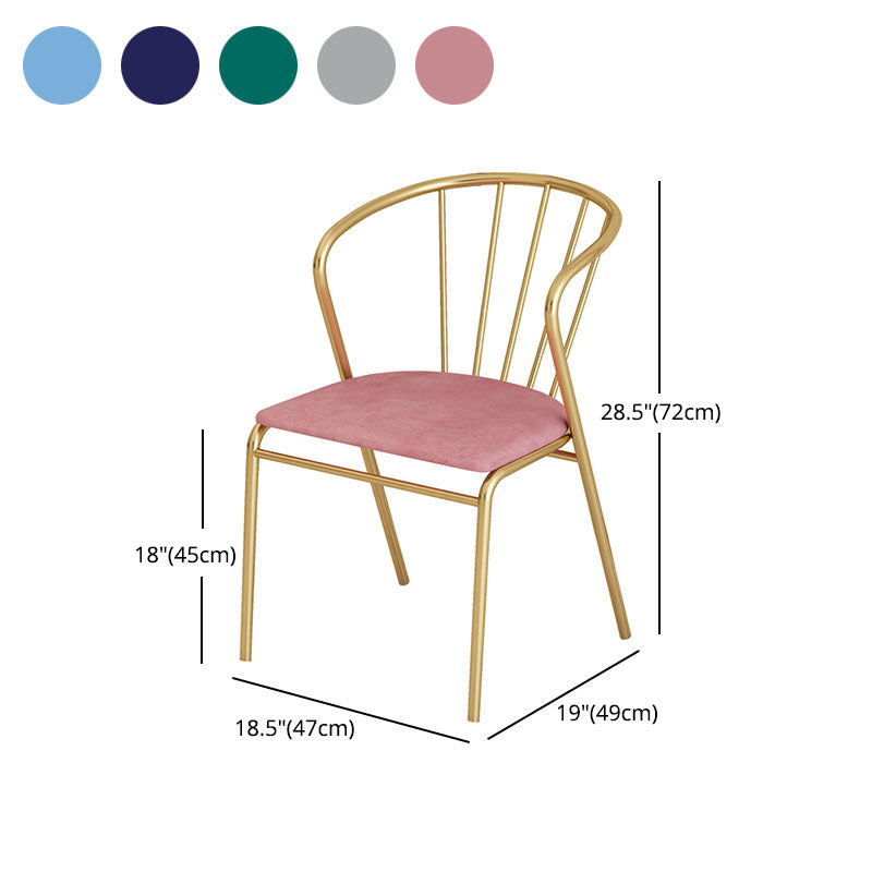 Scandinavian Style Windsor Back Side Chairs Upholstered Armless Dining Chairs Clearhalo ' kitchen&dining_furn' 'Dining Chairs' 'Dining Tables & Seating' 'dining_chair' 'furn' 'furn_dining_chair' 'Furniture' 'furniture_dining_chair' 'Kitchen & Dining Furniture' 'kitchen' 4480809