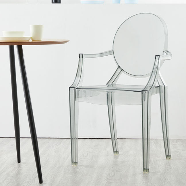Contemporary Restaurant Plastic Arm Chair Open Back Dining Chair Clearhalo ' kitchen&dining_furn' 'Dining Chairs' 'Dining Tables & Seating' 'dining_chair' 'Furniture' 'furniture_dining_chair' 'Kitchen & Dining Furniture' 'kitchen' 4480812